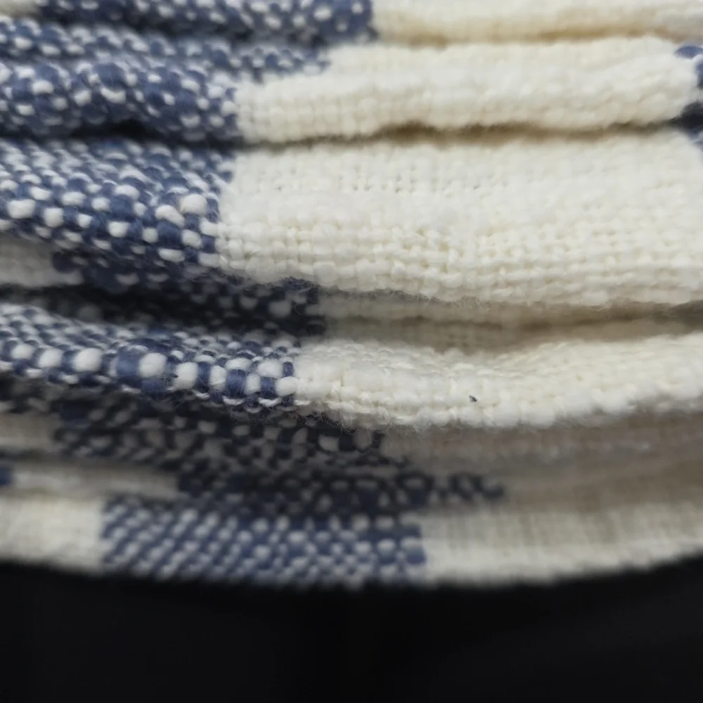 BLUE WHITE Striped Placemats Set 8 Linen Like Knit Cottage  Tabletop NWOT Decor